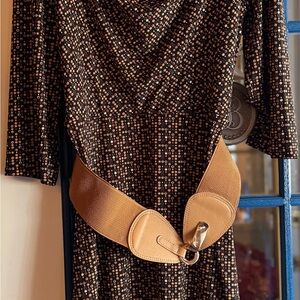 Annalee + Hope Black and Tan Midi Dress